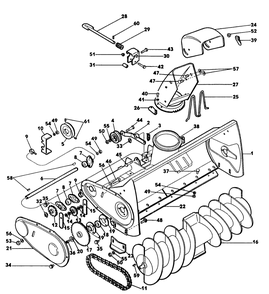 Collector Housing 2 Diagram and Parts List for 62542C (H00000001-H99999999)(1989) Lawn Boy Lawn Tractor
